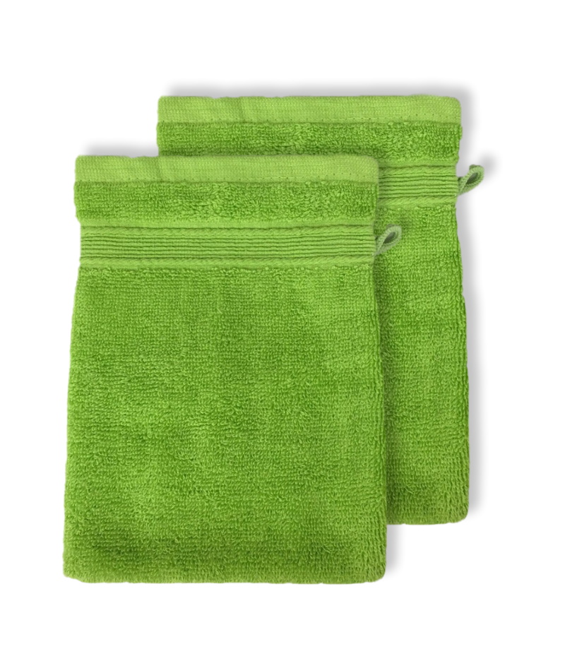 Lot de 2 gants de toilette BYSANTINE vert en coton