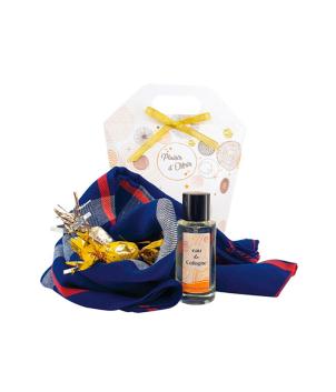 Coffret cadeau Noel : Eau de Cologne 50ml +Echarpe écossaise (172 x 645cm) + 2 papillotes